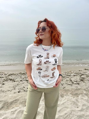 Kovboy Desenli Oversize Tshirt