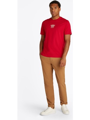 Tommy Hilfiger Kırmızı Erkek T-Shirt MW0MW38613XLD