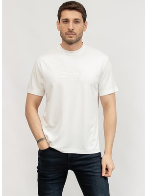 Ea7 Bisiklet Yaka Beyaz Erkek T-Shirt Traın Lux Tee