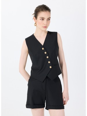 Sorbe Siyah Kadın Yelek Daıly Cross Vest 5020
