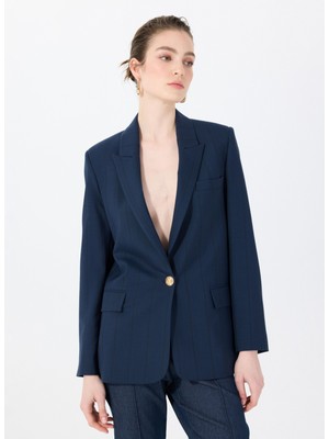 Sorbe Normal Lacivert Kadın Ceket Daıly Jacket Blazer 1023