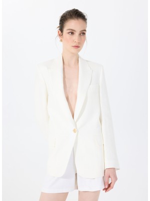 Sorbe Normal Ekru Kadın Ceket Daıly Jacket Blazer 1023