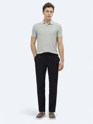 Kip Lacivert Düz Dokuma Jogging Fit Casual Pantolon