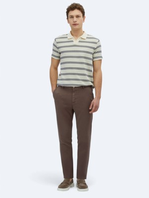 Kahverengi Dokuma Jogging Fit Casual Pamuk Karışımlı Pantolon