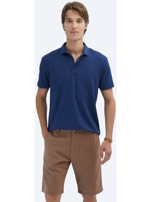 Indigo Jakarlı Polo Yaka T-Shirt