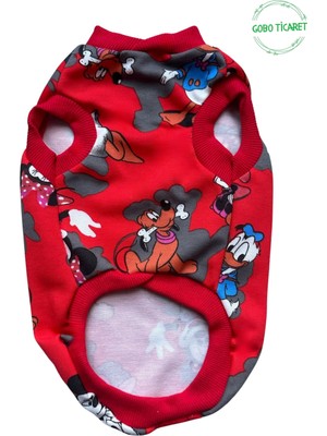 Kırmızı Minnie Mouse Desenli Kedi Köpek Kıyafeti Elbisesi