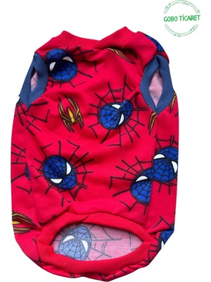 Kırmızı Örümcek Adam Spider Man Desenli Kedi Köpek Kıyafeti Elbisesi