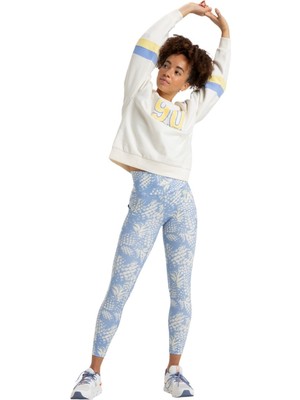 Roxy Heart Into It Kadın Ankle Legging Pantolon Mavi Esnek Kumaş ile Konforlu Kullanım