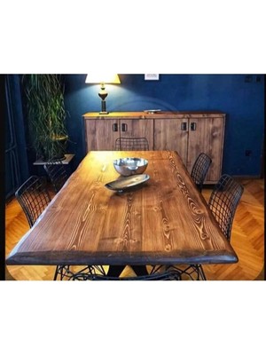 Ahşap Kütük Masa Tablası Ayaklar Hariç (Sadece Tabla )