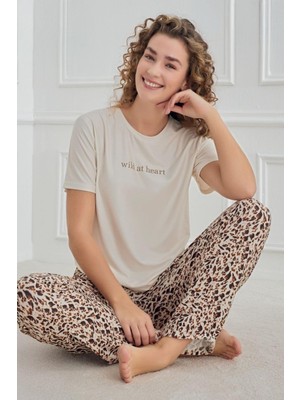 Cotonhause Kadın Kısa Kol Petrol Pijama Takımı 30102-74