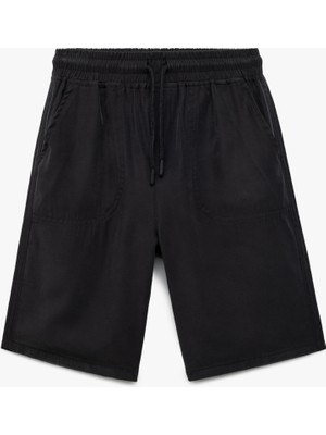 Koton Viskon Cep Detaylı Beli Bağcıklı Şort