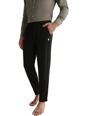 First Touch Erkek Siyah Keten Pantolon