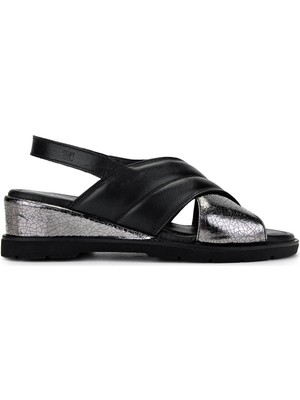 Tamer Tanca Kadın Siyah Topuklu Sandalet 1109 M591 Bn Sndlt Y25 Sıyah/antrasıt