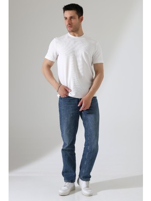 ribana Erkek Fitilli Slim Fit Bisiklet Yaka Düz Renk T-Shirt