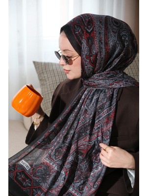Baştacı Soft Etnik 0181 Gri Şal