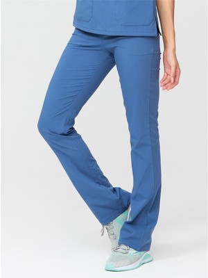 Ultralycra Spaniard - Likralı Doktor Hemşire Scrubs Tek Alt Cerrahi Forma (Kadın), Indigo