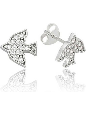 Gümüş Kırlangıç Çivili Küpe