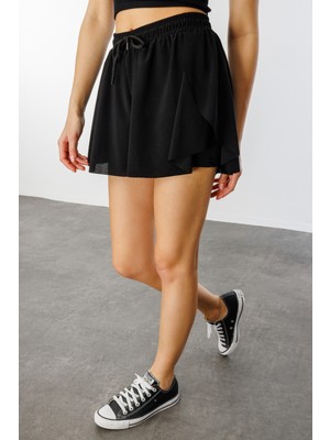 Genius Store Bol Kesim Taytlı Spor Şort Kadın-Şort