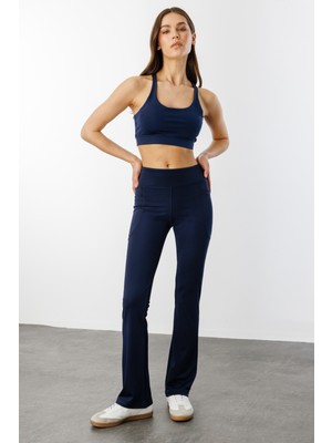 Kadın Yüksek Bel Toparlayıcı Çift Cepli Ispanyol Paça Tayt Ispanyolpaça-Tayt