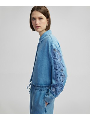 Aplikeli Denim Ceket IS1250005103CC2