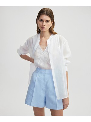 Çift Parça Görünümlü Keten Gömlek IS1250025162002