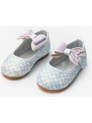 Lila  Deniz Kızı Desenli Kız Çocuk Babet Ayakkabı