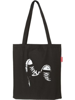 Baghashtag Converse Baskılı  Siyah Bez Çanta