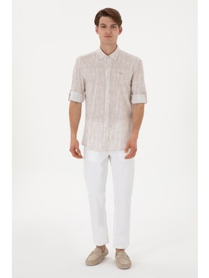 U.S. Polo Assn. Erkek Beyaz Kanvas Pantolon 50299165-VR013