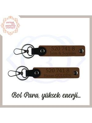 Açık Kahve, Adınıza Özel, Bolluk Akışı Getiren Hediyelik 520 741 8 Enerji Dolu Başlangıç 2'li Anahtarlık