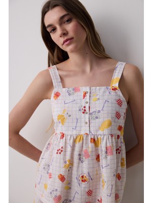 Bon Vivant Çok Renkli Atlet Pijama Üstü