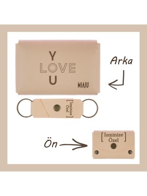 Miaju Yavru Ağzı, I Love You, Isme Özel Cüzdan Ve Anahtarlık Set, Efsane Hediye, Her Zaman Yanında