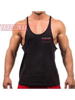 Tarz Sokak Tarzsokak Lesbenja Gym Tank Top Fitness Sporcu Atleti Erkek Kolsuz Siyah Pamuklu Oversize