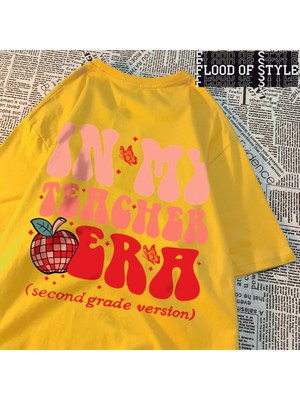 Tarz Sokak Benim Öğretmen Dönemi Ikinci Sınıf Versiyonu Erkek T-Shirt Gevşek Crewneck T Shirt Pamuk Nefe