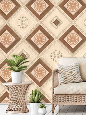 Geometrik Sanat Desenli Silinebilir Tekstil Duvar Kağıdı