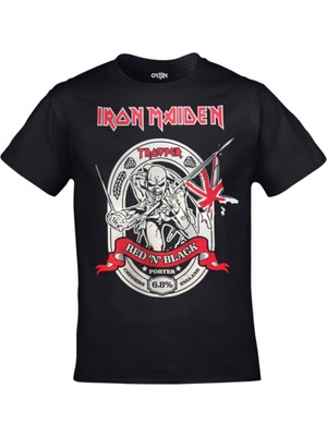 Tarz Sokak Siyah Iron Maiden Trooper Red N Black Baskılı