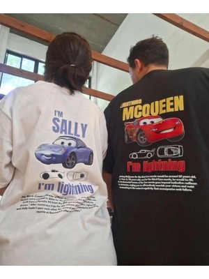 Tarzsokak I'm Sally & Mcqueen Car Detail Oversize Unisex T-Shirt ( Tekli Gönderilir Renk Seçin Lütfen