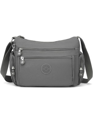 Krinkıl Kumaş Kadın Postacı Çantası Smart Bags 1115 K.gri