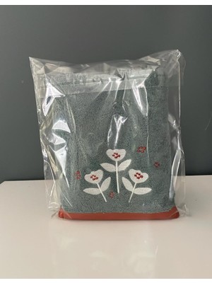 Apricitas 50X90 Turkuaz Çiçekli Havlu