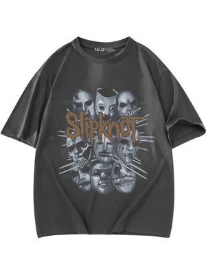 Tarzsokak Rock Serisi Slipknot Baskılı Unisex Oversize