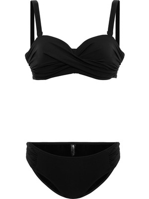 Aquaviva Kadın Siyah Biana Dönen Straplez Bikini Takımı