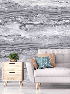 Duvar Kağıdı Lüks Mermer Desenli Yırtılmaz Tekstil Duvar Kağıdı