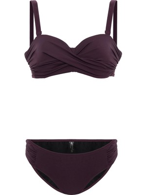Aquaviva Kadın Mürdüm Biana Dönen Straplez Bikini Takımı