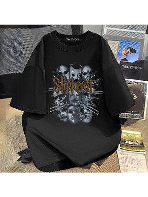 Tarzsokak Rock Serisi Slipknot Baskılı Unisex Oversize