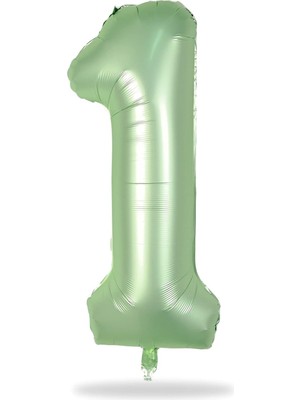 1 Rakam Retro Yeşil Folyo Balon 34 Inç 76  cm