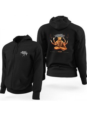 Cattle Decapitation Karma Bloody Karma Siyah Fermuarlı Limited Edition Kapşonlu Sweatshirt