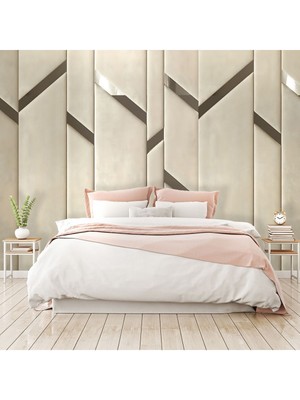 Minimalist 3D Efektli Geometrik Duvar Kaplaması-3d Duvar Kağıdı Silinebilir Yırtılmaz Tek Parça