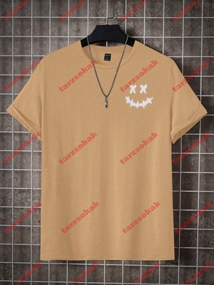 Tarzsokak Model 3433 Erkek Yazlık Yuvarlak Yaka Kısa Kollu Günlük Tişört, Yaz