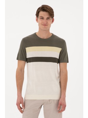 U.S. Polo Assn. Erkek Slim Fit Bisiklet Yaka Haki Tişört 50306459-VR027