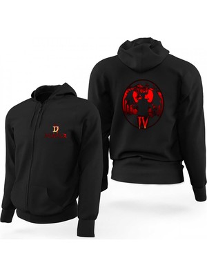 Diablo Iv Lilith Is Waiting Siyah Fermuarlı Limited Edition Kapşonlu Sweatshirt