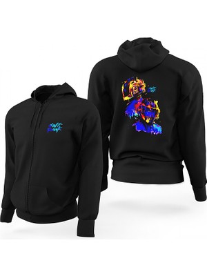 Daft Punk Splash Siyah Fermuarlı Limited Edition Kapşonlu Sweatshirt